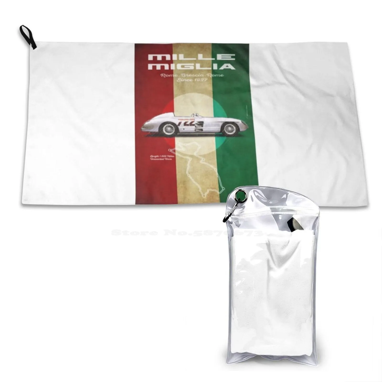 Mille Miglia Racetrack Vintage Soft Washcloths Face Towel Racetrack Raceway Racing Speed Driver Formula Brooklands Montlhery