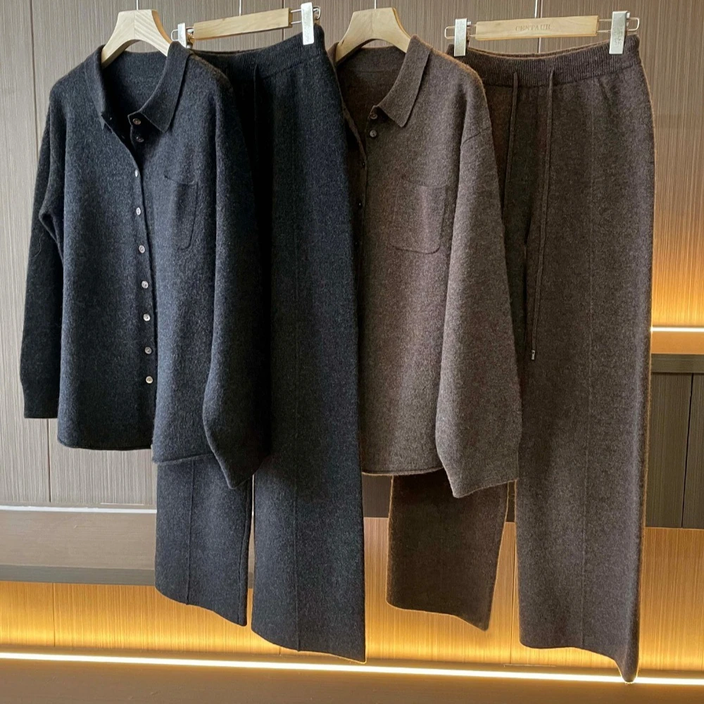 Minimalist Relaxed 100 Wool Knit Set