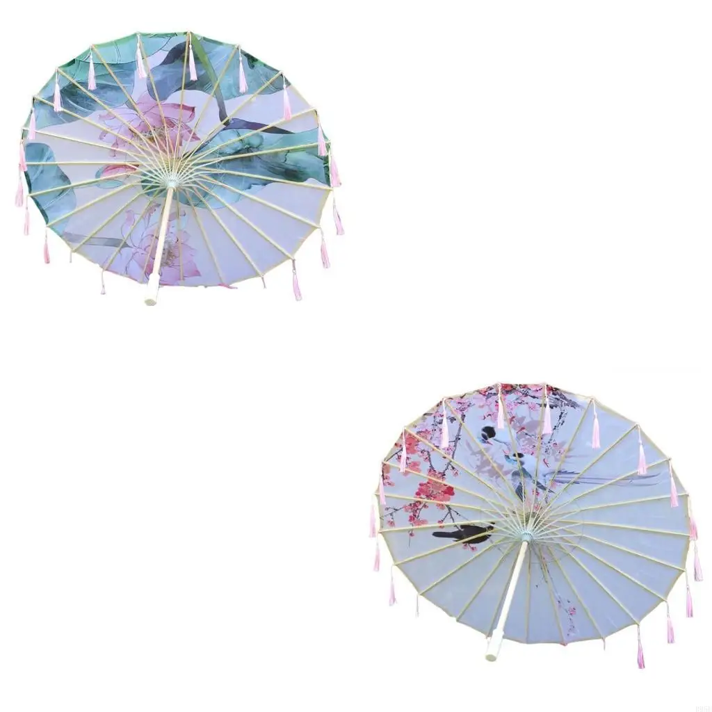 

Chinese Umbrella Silk Umbrella Handmade Umbrella Dance Umbrella with Tassels for Wedding B95B