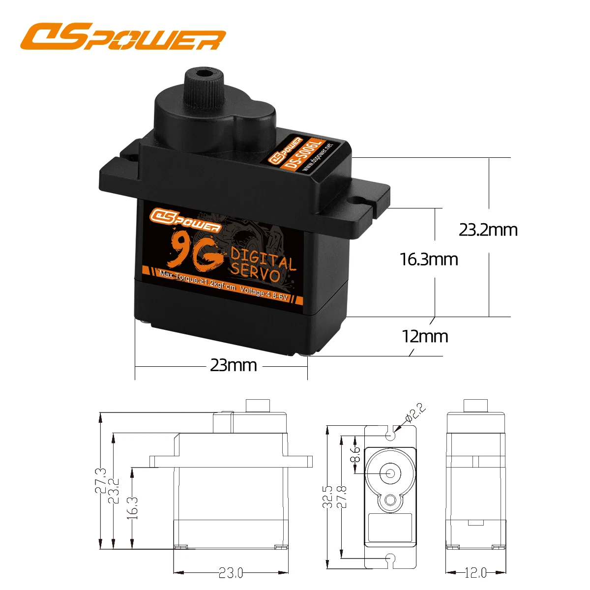 DS Power 9g Frizione in plastica Coppia elevata Servo ingranaggi digitali Accessorio per RC Auto Barca Elicottero Aereo ad ala fissa Robot WLtoys