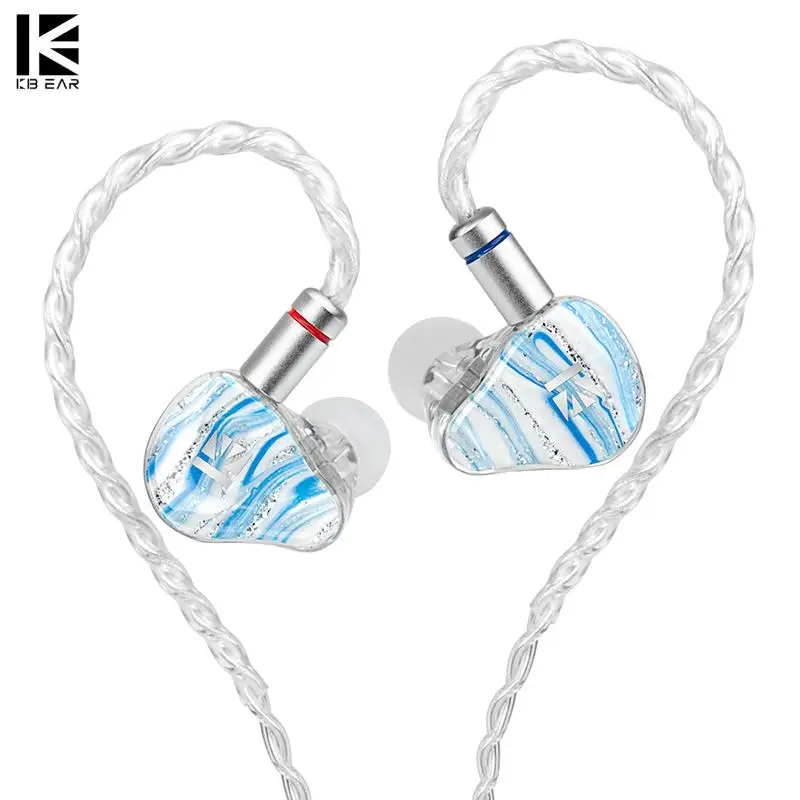 KBEAR Mirage KB08 HiFi IEM ハイブリッドドライブ有線ヘッドフォン 1DD+1BA+2 マイクロプレーナーモニターヘッドセットスポーツイヤフォンゲームヘッドフォン
