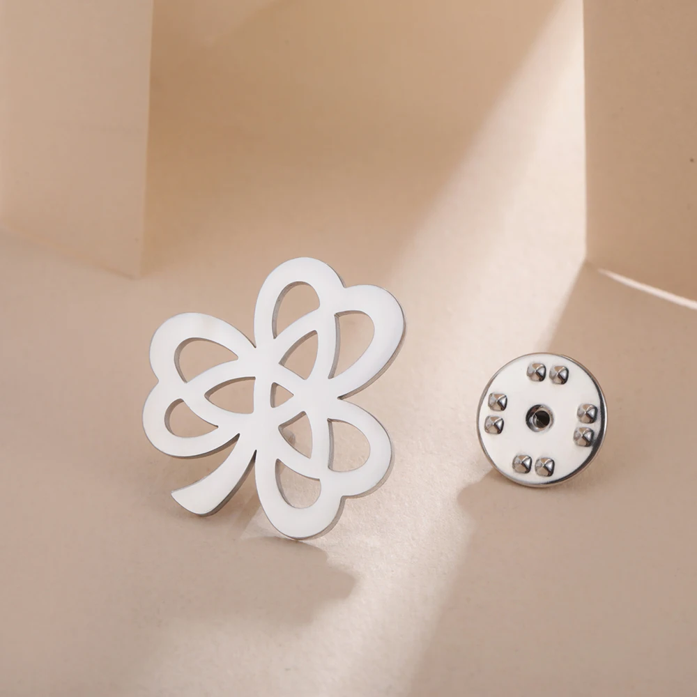 Dawapara Kleeblatt-Brosche mit Kleeblatt, Dreifaltigkeitsknoten, irisches Glückssymbol, St. Patricks Day, Edelstahlschmuck – Detail 25