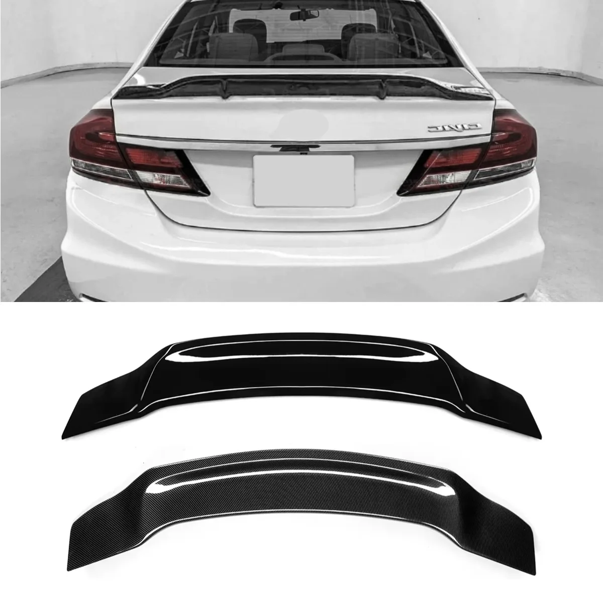 For Honda Civic 2012-2015 9th Gen Rear Trunk Spoiler Wing Rear Roof Wing Rear Trunk Spoiler Body Kit Car Accessories