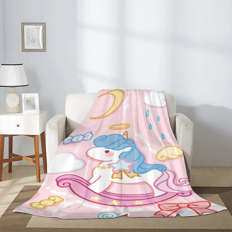 

Cartoon Unicorn Nap Blanket Sofa Winter Cute Fluffy Soft Blankets & Throws Microfiber Bedding Knee Warm Fleece Decorative Luxury