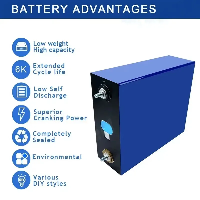 1-4 Pack 3.2v 280Ah Lifepo4 Deep Cycle Rechargeable Battery Lithium Iron Phosphate Solar Golf Cart Battery 12v 24v 36v image 3