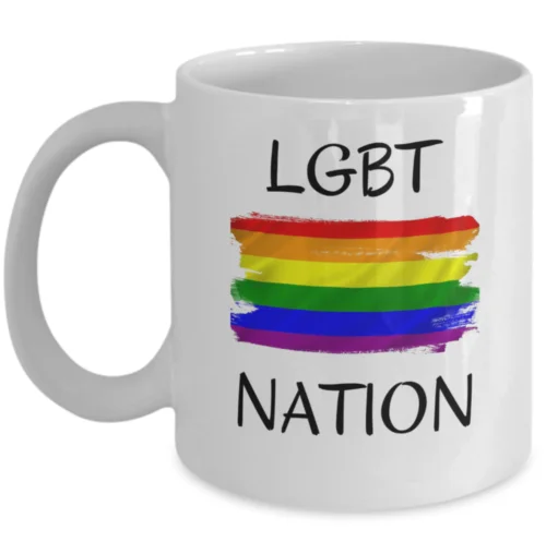 

LGBT nation coffee mug - Gay lesbian Bi pride queer Rainbow flag symbol gifts