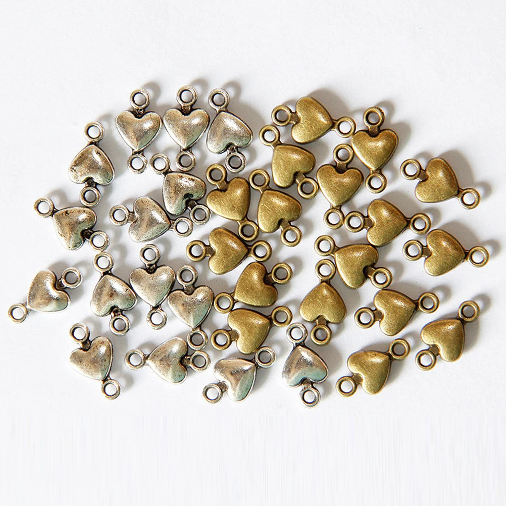

100pcs Peach Heart Pendant Alloy Beads Vintage Jewelry Making Charms Necklace Bracelet Earrings Craft DIY