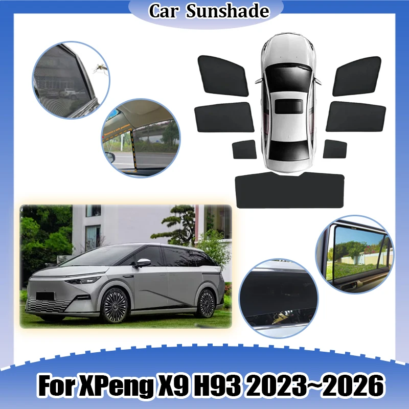 

Для XPeng X9 H93: Аксессуары 2023-2026 – Сетчатая солнцезащитная шторка для автомобиля, защита от УФ-лучей, дышащая, для конфиденциальности, автозапчасти