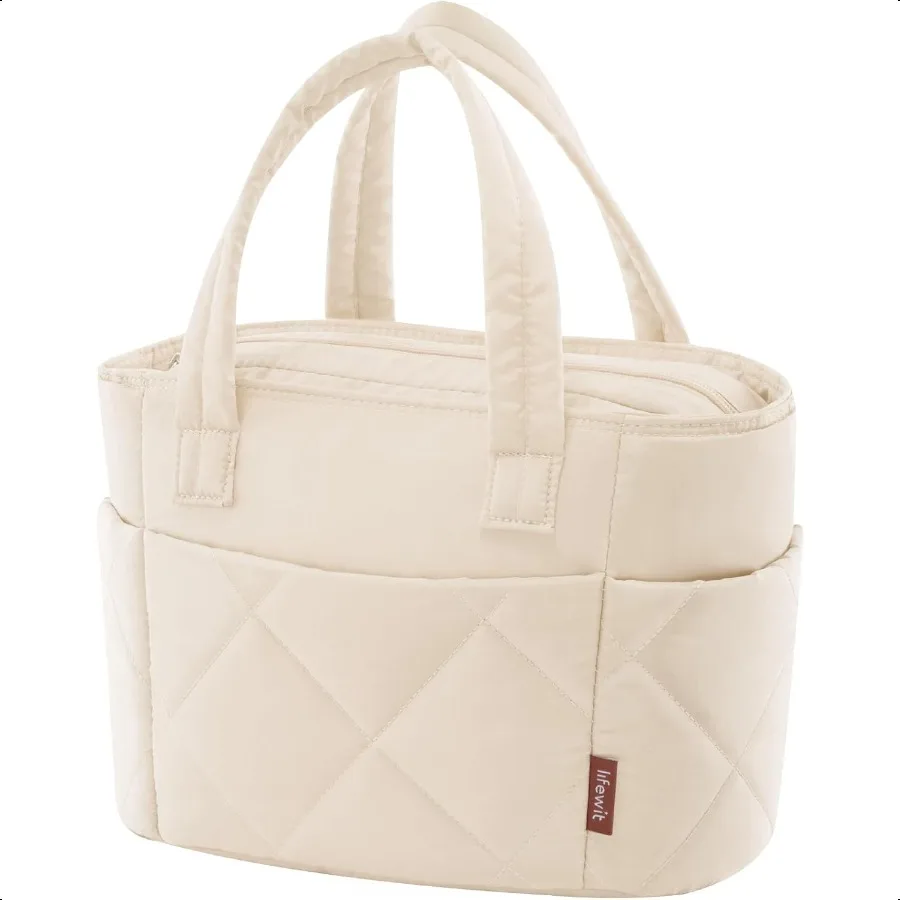 

Изолированный ланч-бокс для женщин, легкая пухлая сумка-тоут, многоразовая сумка для обеда, мягкий холодильник на молнии, стеганая сумка для работы, Tr