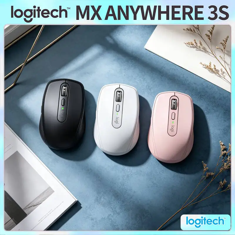 Ergonomic Wireless MX Anywhere 3S - 8K DPI, MagSpeed Wheel, Anti-Slip, Great for Flower Shop & Occasion Matching