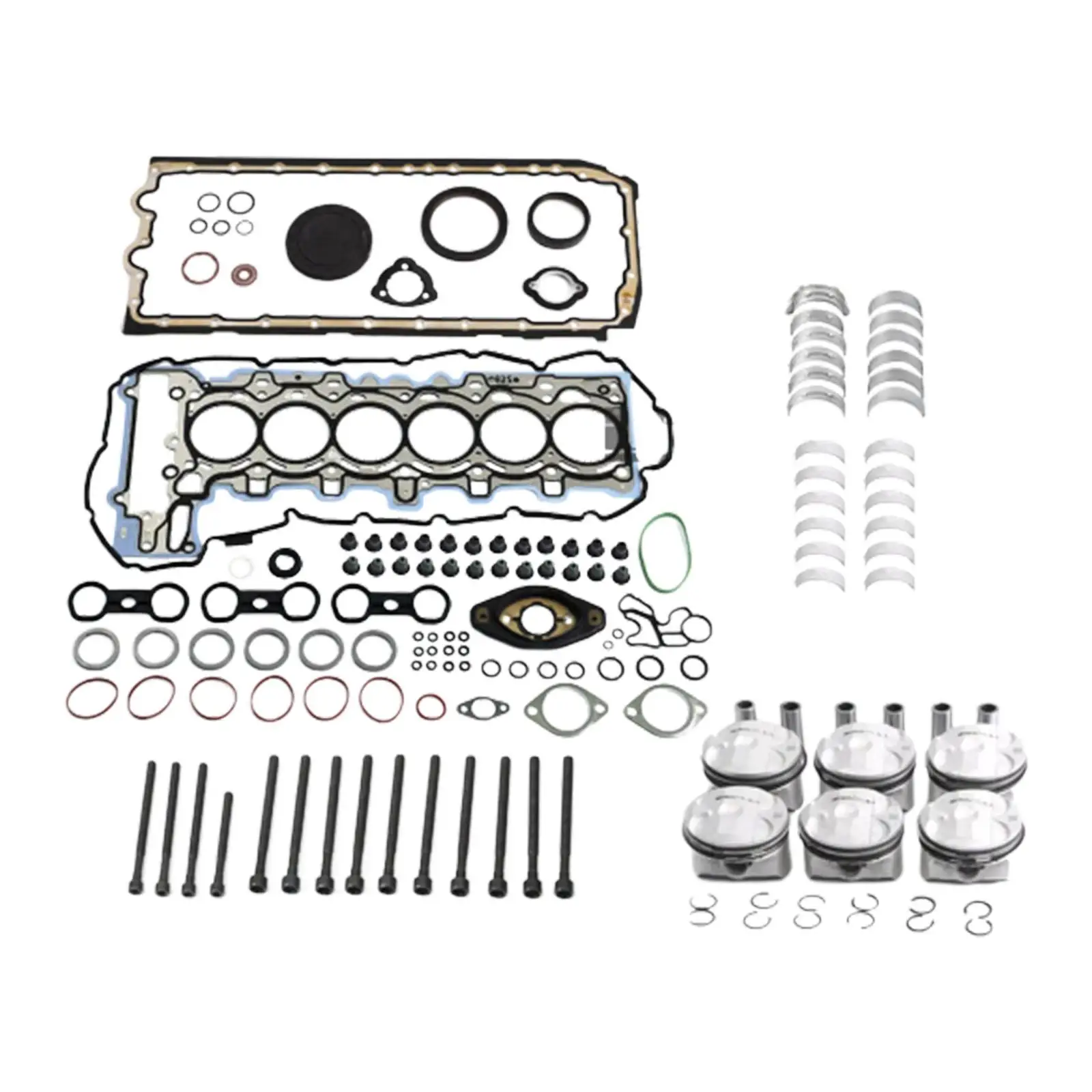 

Комплект для ремонта двигателя, прочные запасные части, совместимые металлические детали для BMW 2.5L L6, естественно аспирационный двигатель N52B25, 323i E61