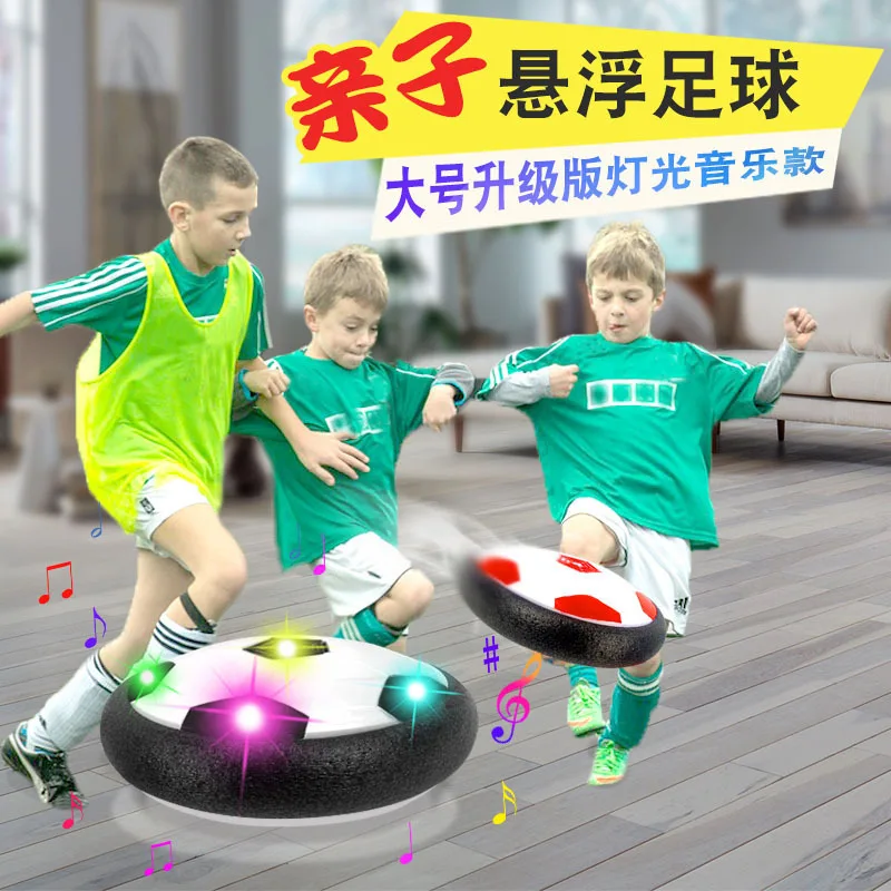 Parent-Child Hover Soccer Ball Large Size - Indoor Toy with LED Lights Music Safe Soft Edge Interactive Family Activity