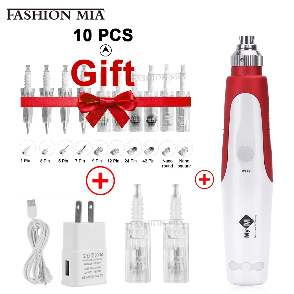 Wireless Microneedle Derma Pen Kit Electric MYM Microneedling Dermapen Therapy Exfoliate Shrink Pores Repair Acne Hydrating Tool