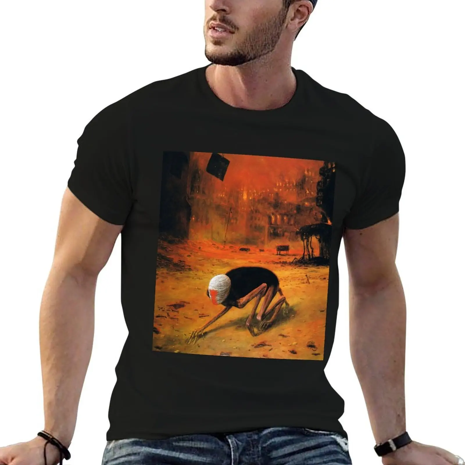 

Beksinski art T-Shirt t shirts with prints men t shirt cotton 100% T-Shirt