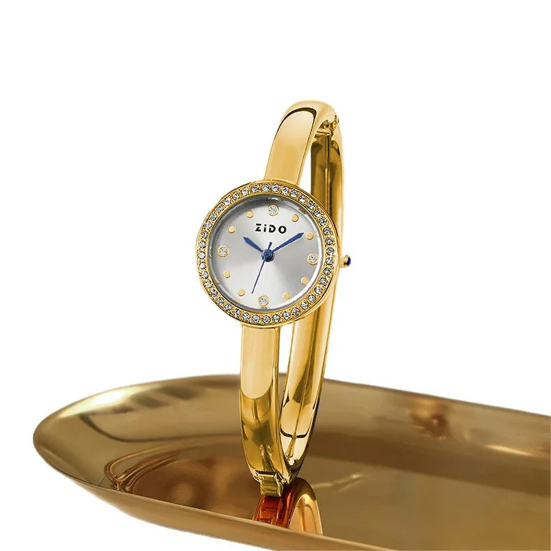 ساعة سوار، ساعة نسائية راقية، ساعة كوارتز فاخرة جديدة، ساعة يد نسائية من الفولاذ المقاوم للصدأ، هدية نسائية