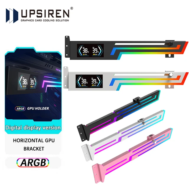 UPSIREN ARGB 5V 3PIN wspornik karty graficznej z regulacją wysokości ARGB AURA SYNC wspornik karty graficznej VGA do komputera