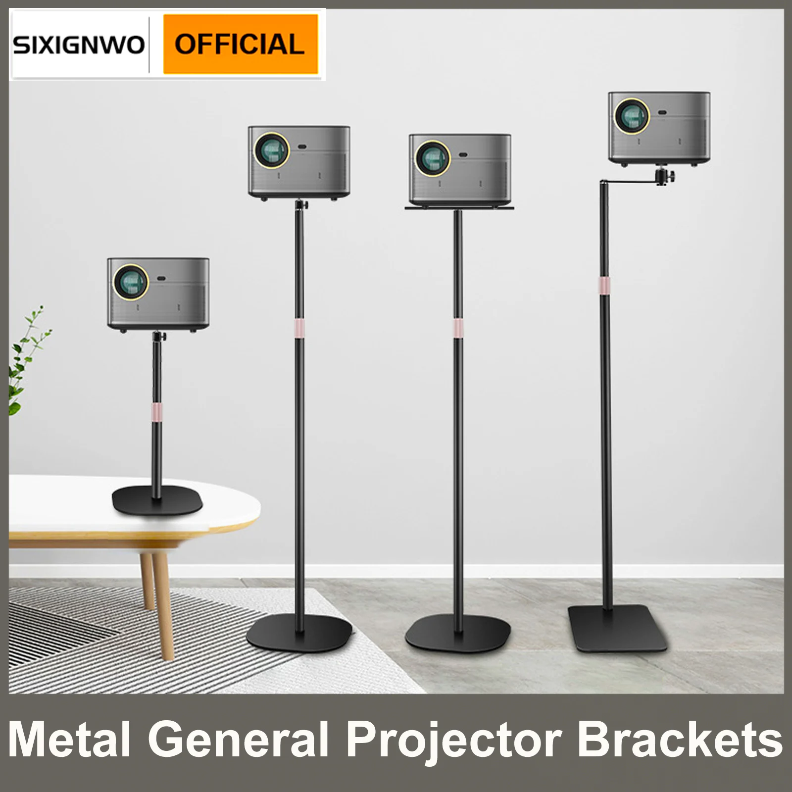 130cm Universal Projector Stand Metal Aluminum Alloy Holder Multi-angle Adjustable Height Projector Brackets for LCD Projectors