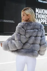 Fluffy Faux Fox Fur Coat Women's Short Long Sleeve Faux Fur Coat, High Quality, Fall and Winter Fashion