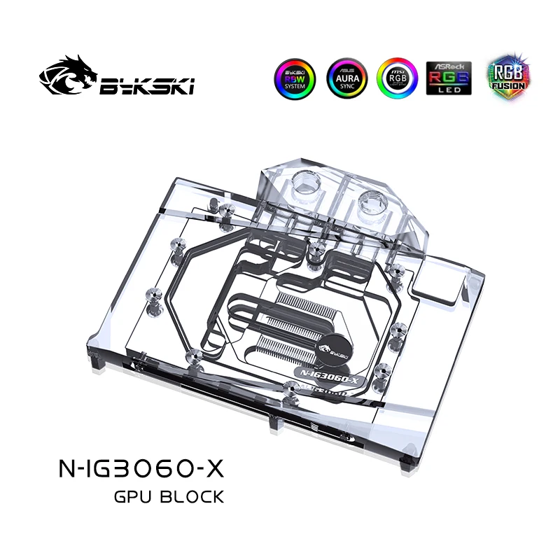 Bykski GPU Water Block For Colorful RTX 3060 Bilibili E-Sports Edition Graphics Card Water Cooling With Backplate,N-IG3060-X