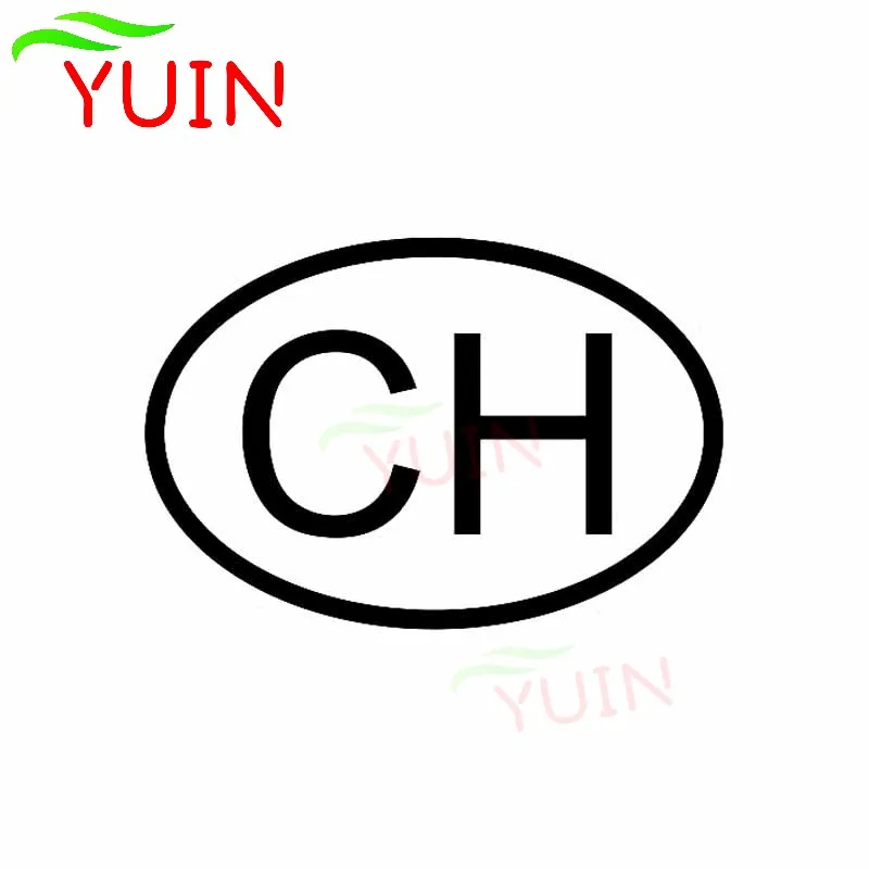 CH SWISS COUNTRY CODE OVAL Car Sticker Cars Accessories Fashion Rear Windshield Bumper Decoration High Quality Waterproof Decals