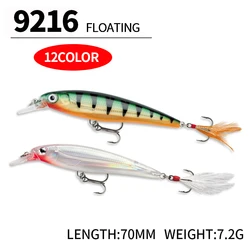 70mm 7.2g pływająca Minnow Fishing Lure Wobbler na słodkowodne pstrąg sztuczna przynęta szczupak karp Jerkbait Swimbait artykuły wędkarskie