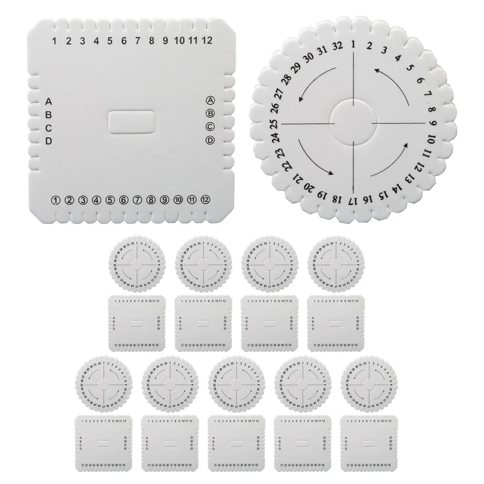 

20Pcs Braiding Disk Plate Round Kumihimo Weaving Tool for Beginners String Bracelet Macrame Chinese Knot Yarn Cord Craft