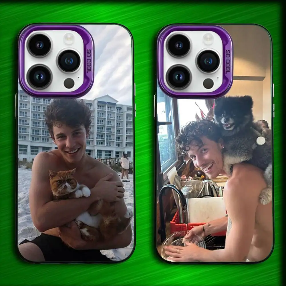 

Singer S-Shawn M-Mendes Phone Case For iPhone 16,15,14,13,12,11,Mini,Pro,E,SE4,MAX Purple Candy Matte Shockproof Cover