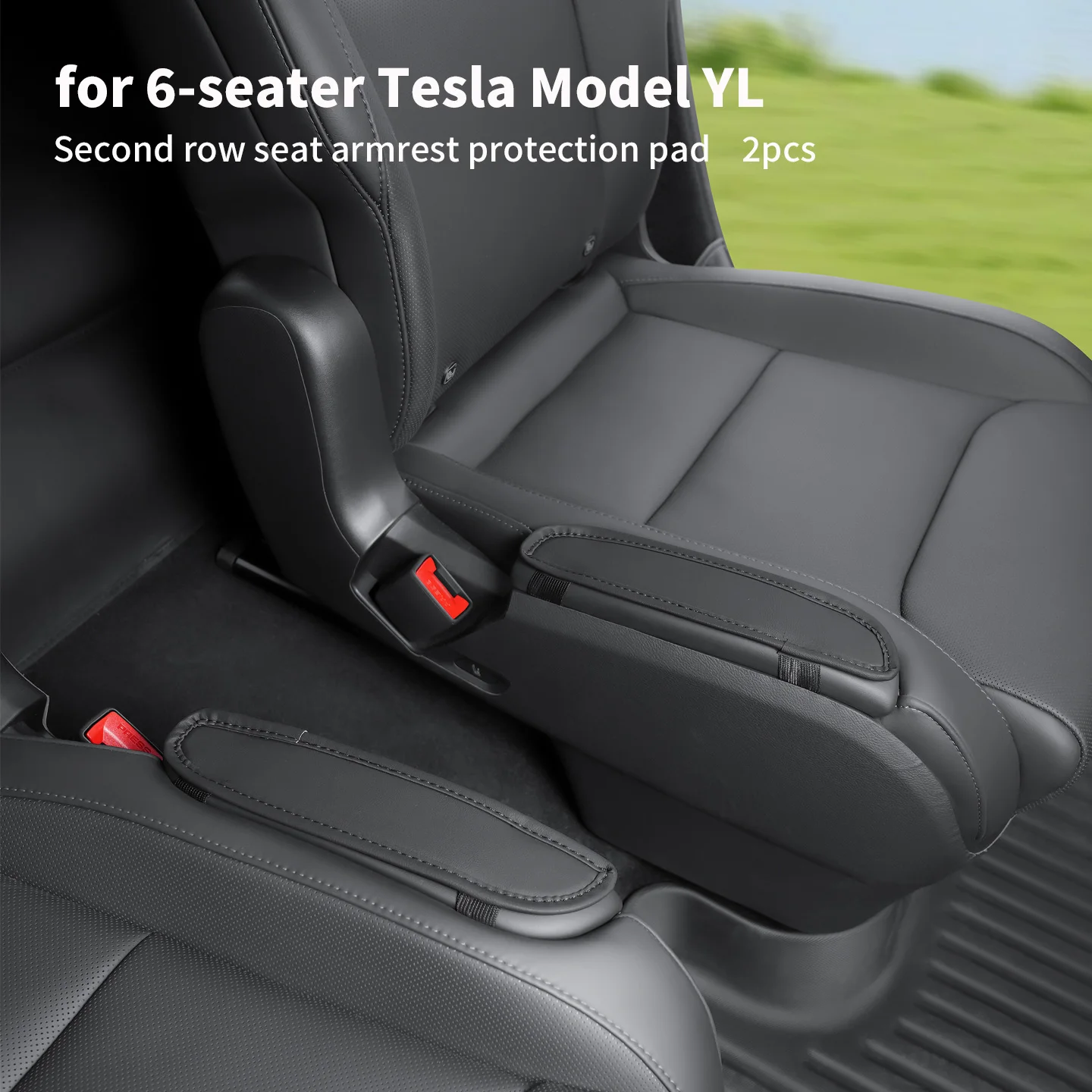 Suitable for Tesla Six Seater Model YL Second Row Armrest Protection Pad, Protective Cover, Scratch Protection, Interior Supply