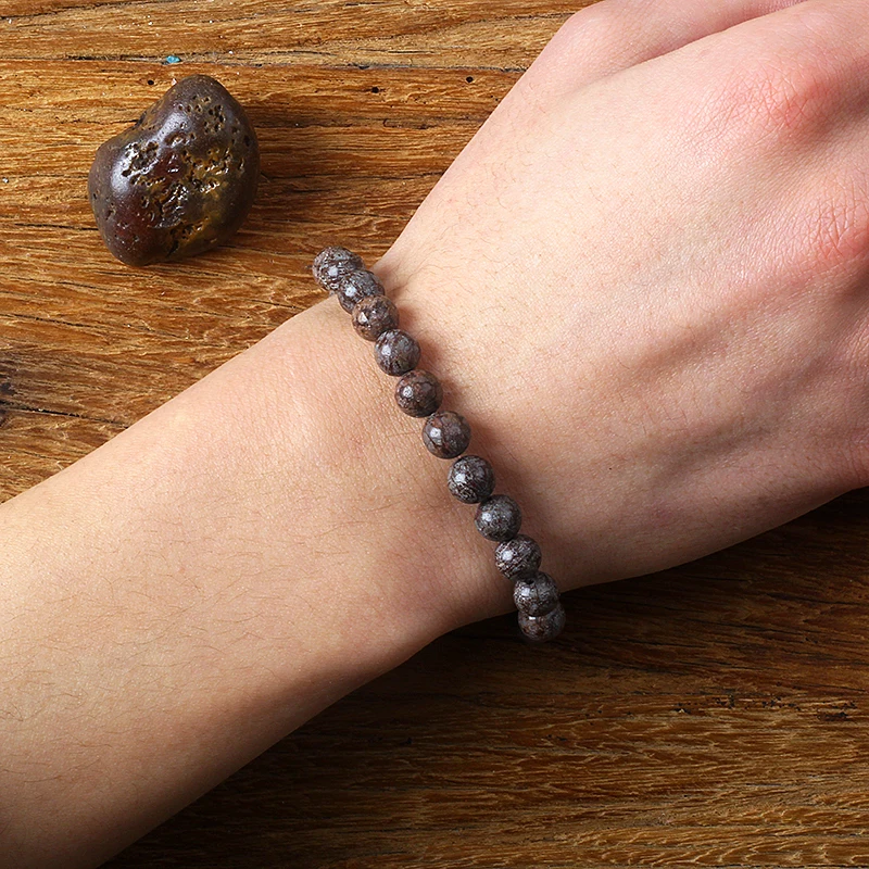 Vintage Coffee Snowflake Jaspers Beads Bracelets Men Reiki Energy Chakra Natural Stone Bracelets for Women Jewelry Pulsera Gifts image 2