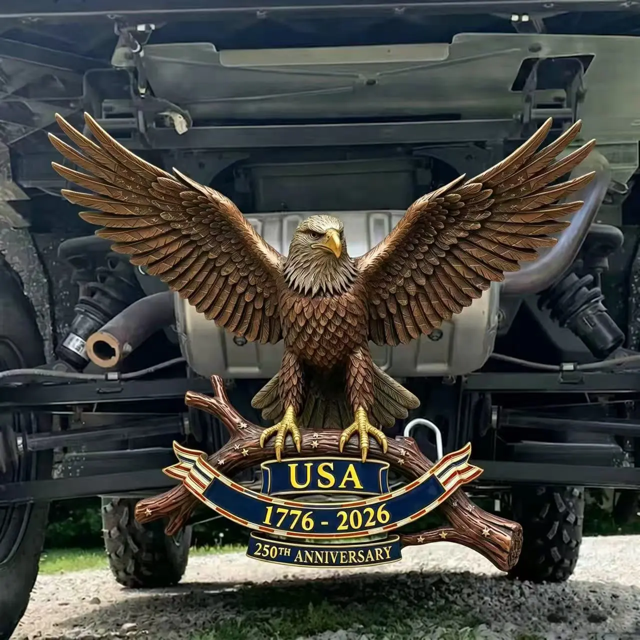250th Anniversary 1776-2026 Trailer Hitch Cover American Bald Eagle USA Patriotic Hitch Cover Fits 3cm 5cm Truck Decor