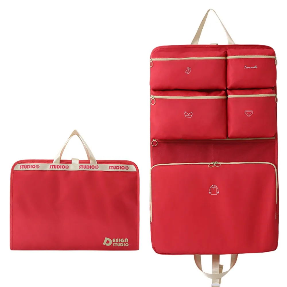 

Waterproof 7in 1 Clothing Storage Bag Hanging Large Capacity Luggage Organizing Bag Folding Space Saving Travel Storage Bag
