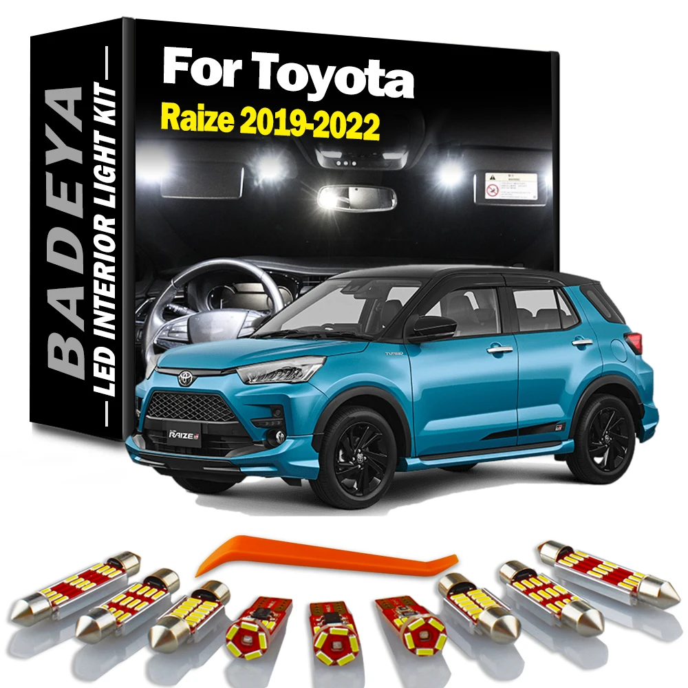 

BADEYA 10Pcs For Toyota Raize 2019 2020 2021 2022 LED Interior Map Dome Light Reading Bulbs Kit Car Accessories No Error Canbus