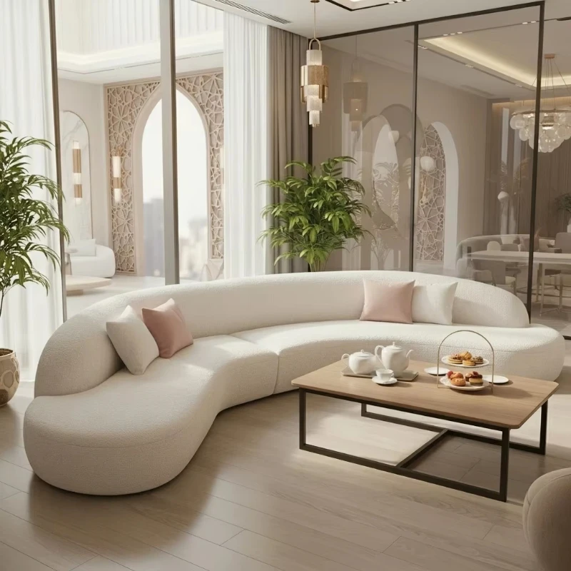 

Modern luxury lobby sofa corner sofa furniture set curved combination