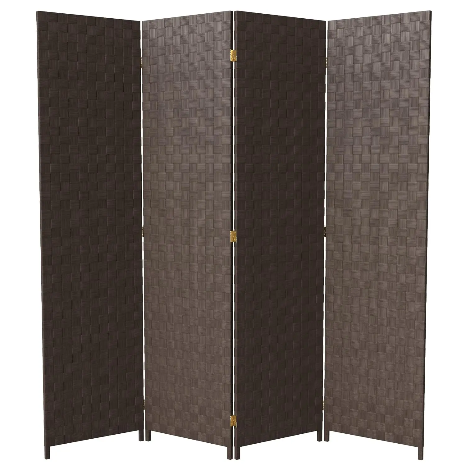 6ft Woven Fiber Outdoor Room Divider 4 Panel Weather Resistant Patio Privacy Screen, Customized