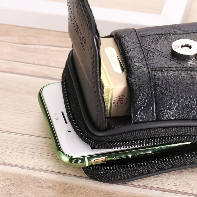 Vintage Men Waist Fanny Pack Belt Bag PU Leather Phone Travel Hip Hanging Purse image 3