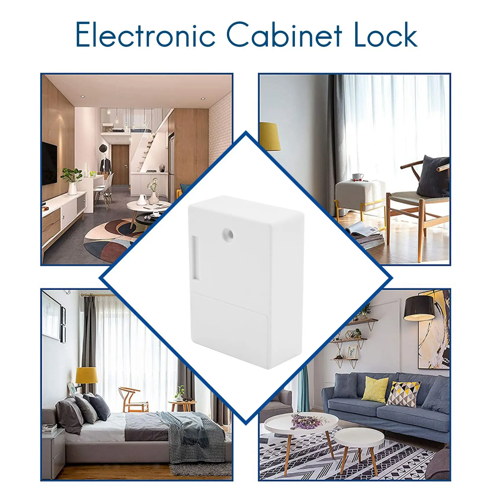 RFID Electronic Cabinet Lock DIY For Wooden Drawer Cabinet Ready For Use & Programmable(White)