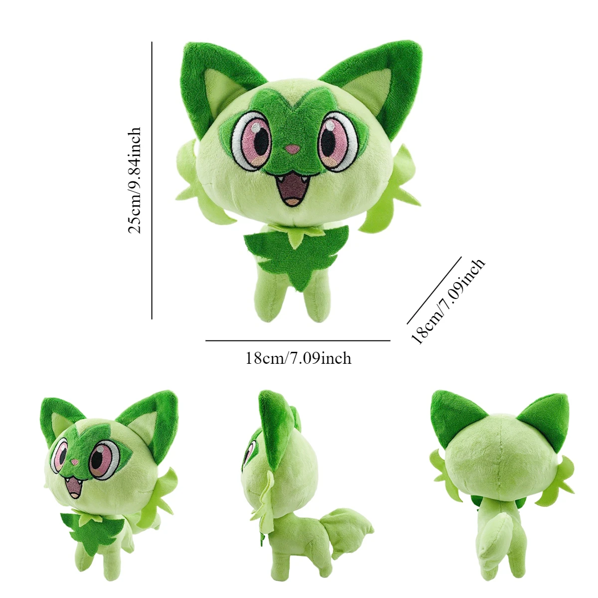 Kawaii Floragato Sprigatito Meowscarada Plush Toy, Cute Anime Stuffed Figure, Kids Birthday Holiday Collectible Gift