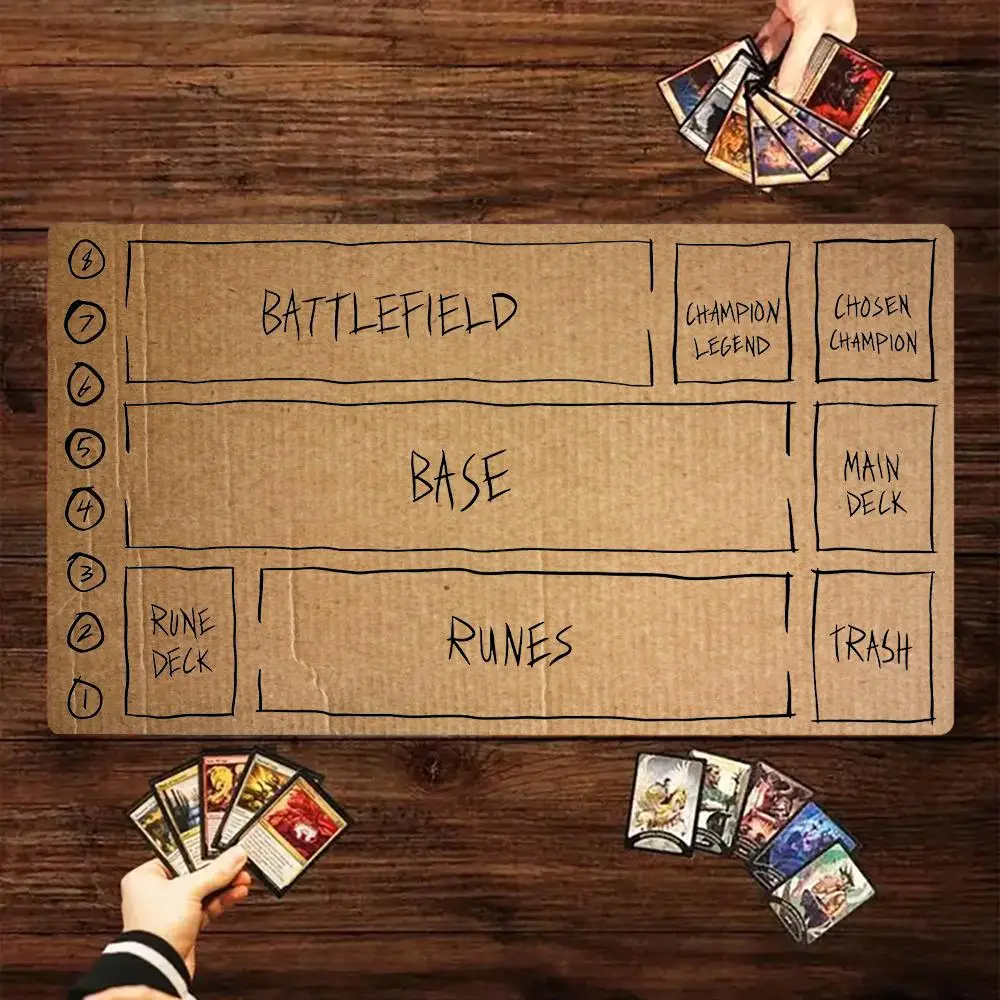 Retro Kraft Paper TCG Playmat 35X60CM Brown Cardboard Grain Plain Battle Mat Non‑Slip Durable Stitched Edge Tabletop Playmat