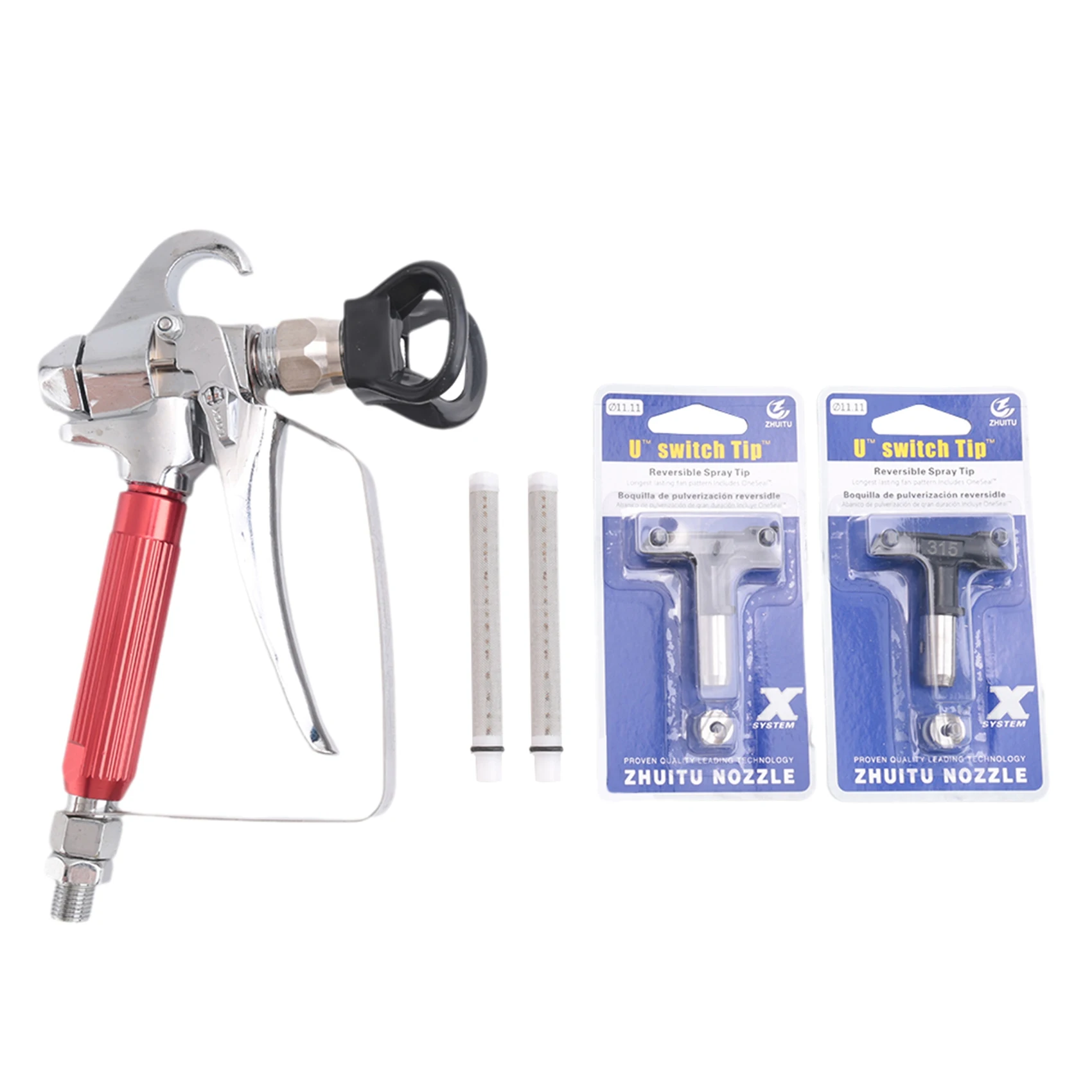 

A34R Airless Paint Sprayer with 2Pcs Paint Spray Tip (315,517) and Nozzle Guard + 2Pcs Airless Spray Filter for Pump Sprayer