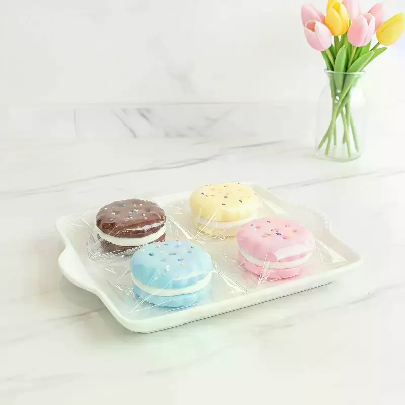 Juguete Antiestrés Suave con Forma de Galleta de Crema Kawaii, Juguete Sensorial para Rellenar Cestas de Pascua y Bolsas de Regalos para Niños