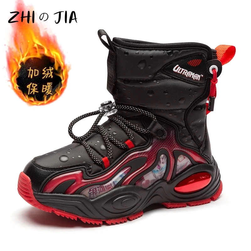 Hoge Kwaliteit Verdikte Kinderen Snowboots Outdoor Anti Slip Duurzame Warme Laarzen Jongens Meisjes Mode Hoge Top Pluche Laarzen 27-39