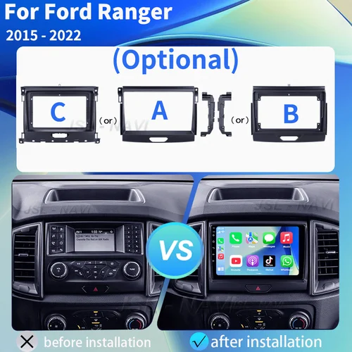 Imagen 2 del producto Radio de coche Android 15 estéreo pantalla QLED para Ford Ranger 2015 2016 2017 2018 2019-2022 GPS Multimedia Carplay Autoradio unidad principal