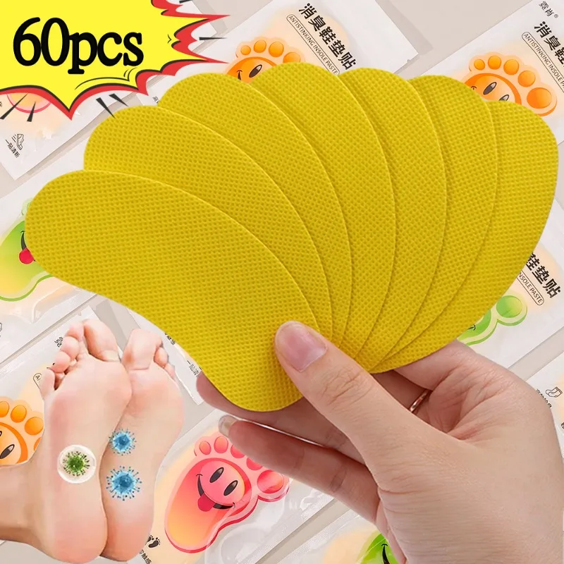 

60pcs Shoes Odor Remover Deodorant Patch Invisible Lemon Sticker Unisex Foot Care Paddings Athlete's Foot Soothing Insole