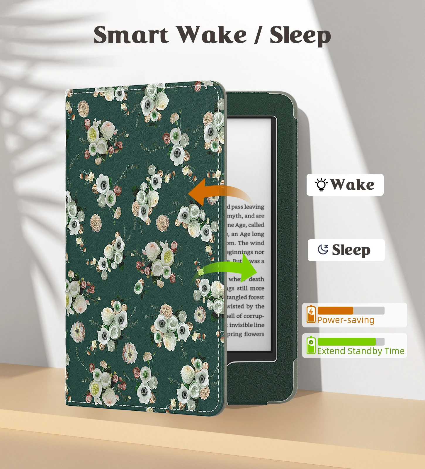 MoKo Case voor Gloednieuwe 6 inch Kindle (11e Generatie, 2024/2022 Release)/(10e/8e Gen, 2019/2016), Ultra Lichtgewicht PU Shell Cover