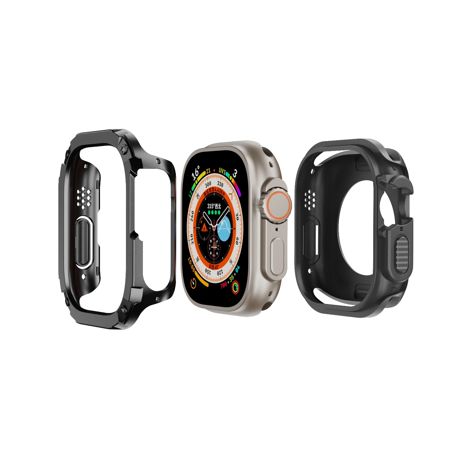 Rugged Cover for Apple Watch Case Ultra 8 SE 49mm 45mm 41mm 44mm 40mm Around Hard TPU Protective Shell for iWatch serie 7 6 5 4