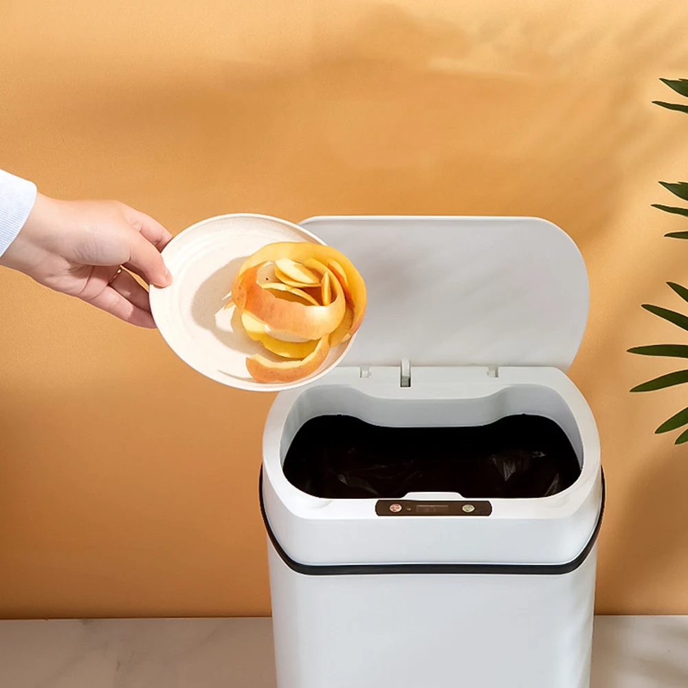 

Умная мусорная корзина AC23 с автоматическим датчиком для кухни, дома, ванной комнаты, черная, 15 л