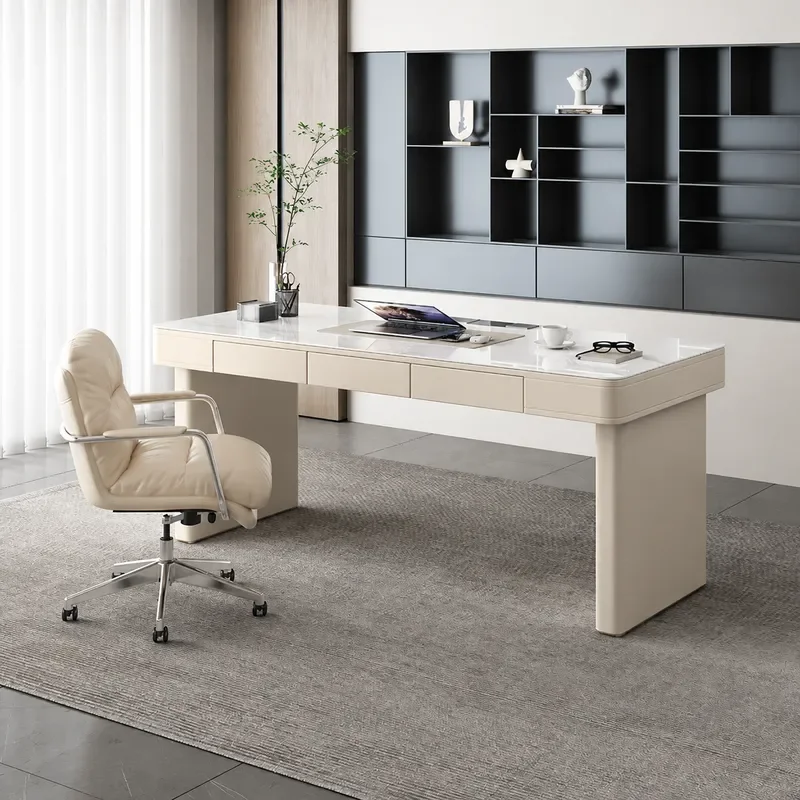 Slate Desk Cream Style Beauty Salon Consultation Workbench Light Luxury Modern Home Study Bedroom Office Computer Desk