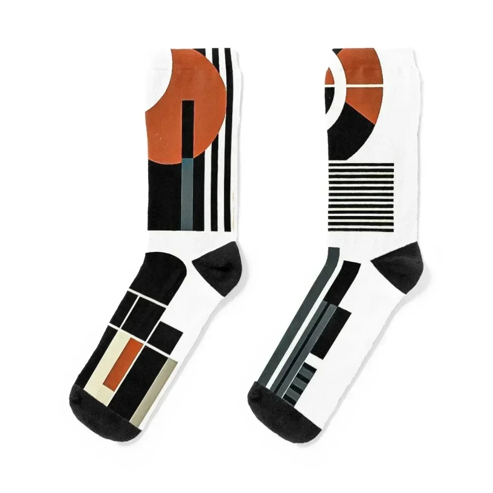 

Black and white abstract geometric composition Socks gym cute Christmas Luxury Woman Socks Men's