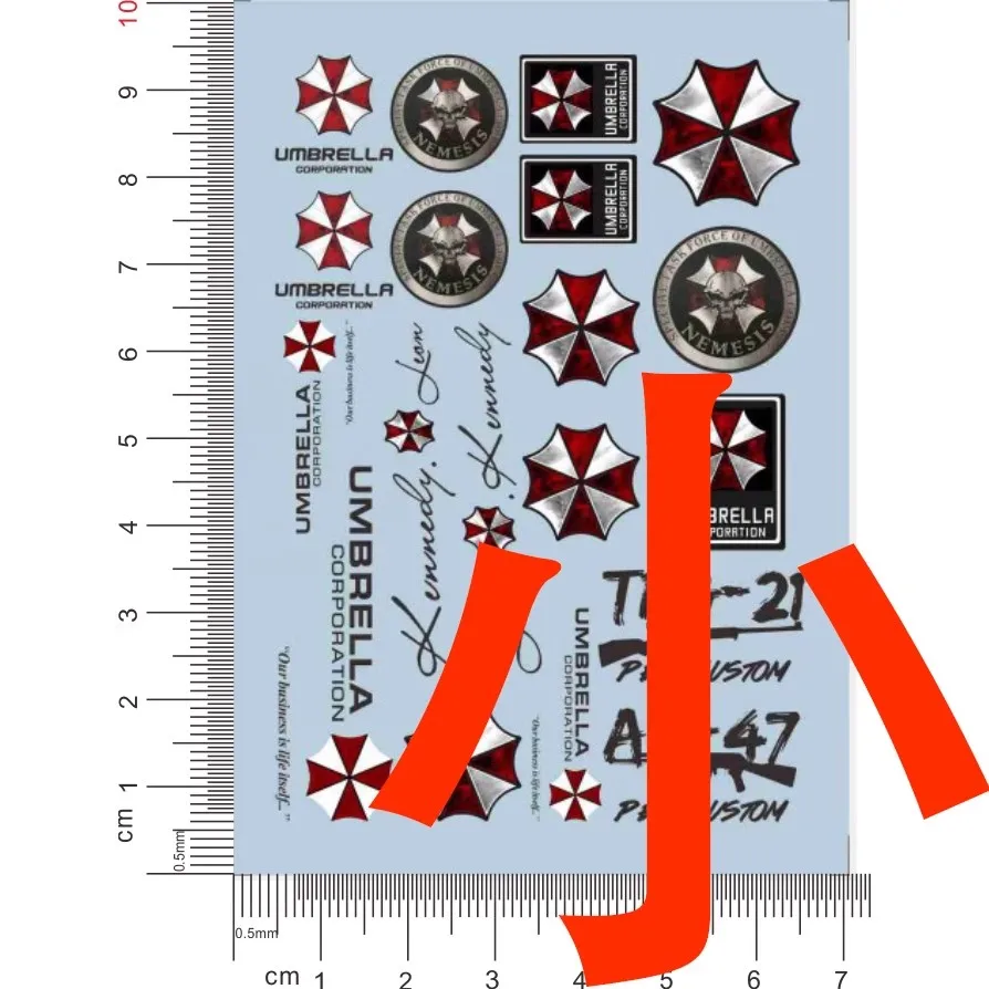 Orlando 1:35 1:32 1:24 Climbing Resident Evil Alloy Car Model Decals Sticker