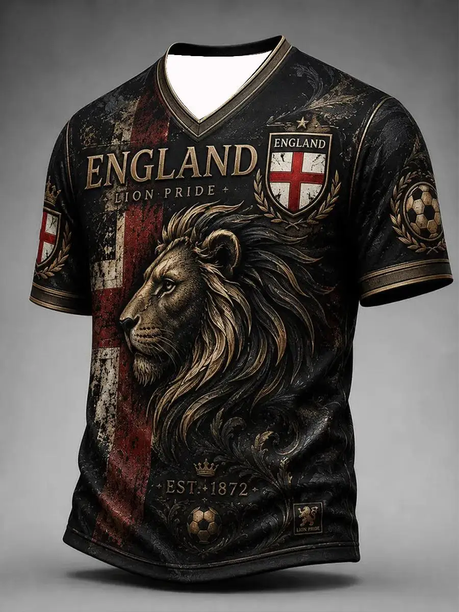 New Edition England Fans Football Training T-Shirt - 3D Digital Printing - Comfortable and Breathable - Family Clothing